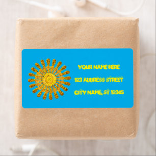 Decorative golden sun symbol.Personalise