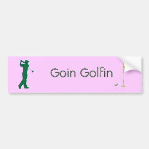 Decorative golfing bumper sticker