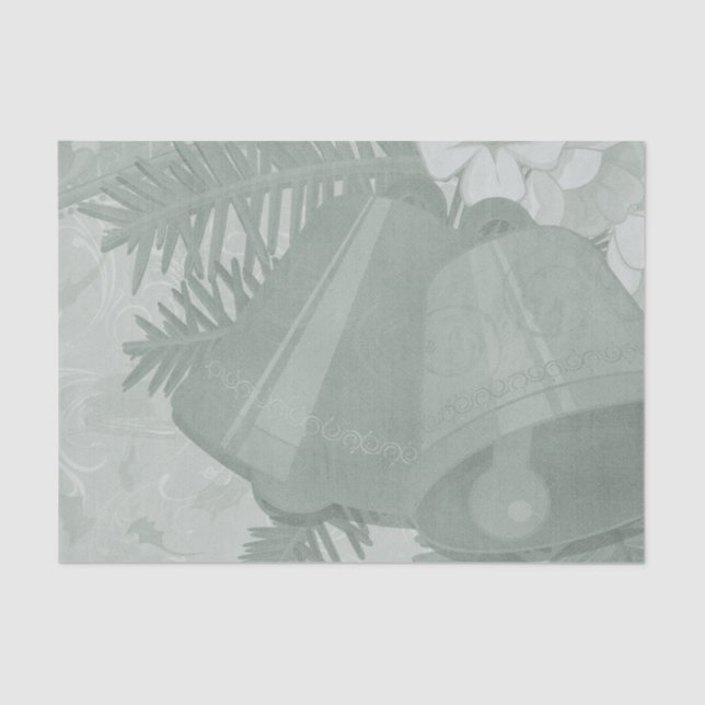 Decorative Green Christmas Bells Tissue Paper (Front)