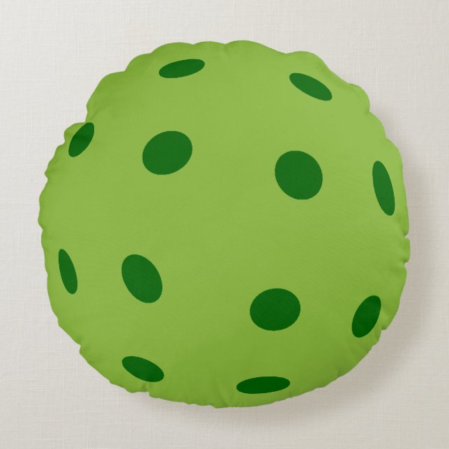 Decorative Green Pickleball Gift Round Cushion (Front)