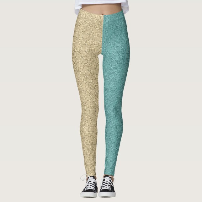  Decorative Half And Half  Leggings (Front)