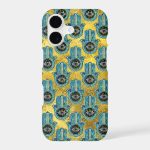 Decorative Hamsa Hand pattern on gold