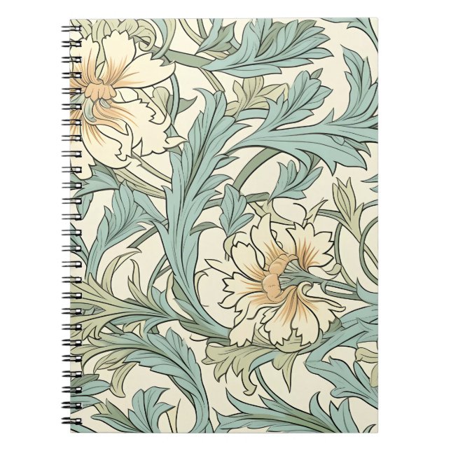 Decorative hand drawn rustic botanical Modern Notebook (Front)