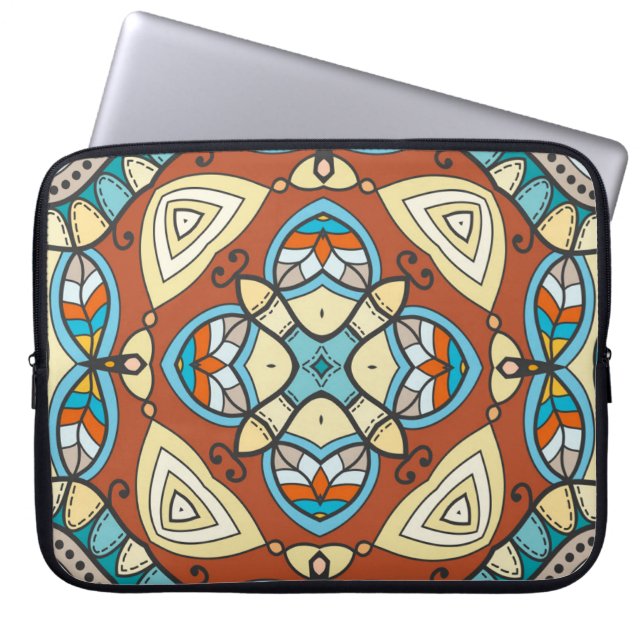 Decorative hand drawn seamless pattern. Colourful  Laptop Sleeve (Front)