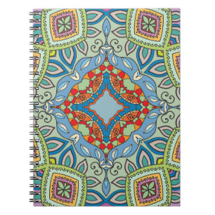 Decorative hand drawn seamless pattern. Colourful Notebook