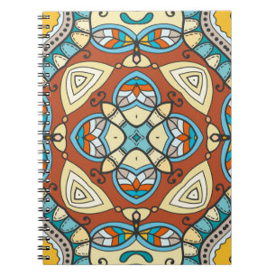 Decorative hand drawn seamless pattern. Colourful Notebook