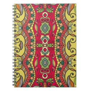 Decorative hand drawn seamless pattern. Colourful Notebook