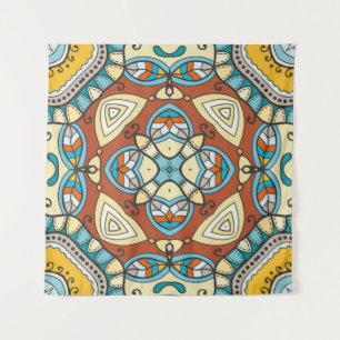 Decorative hand drawn seamless pattern. Colourful  Tapestry