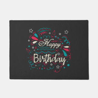 decorative happy birthday doormat