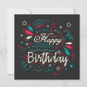 decorative happy birthday invitation