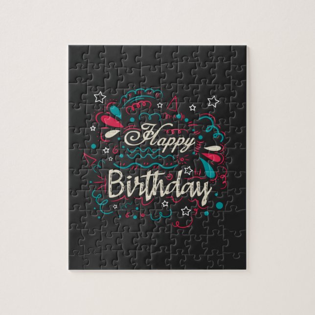 decorative happy birthday jigsaw puzzle (Vertical)