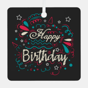 decorative happy birthday metal tree decoration