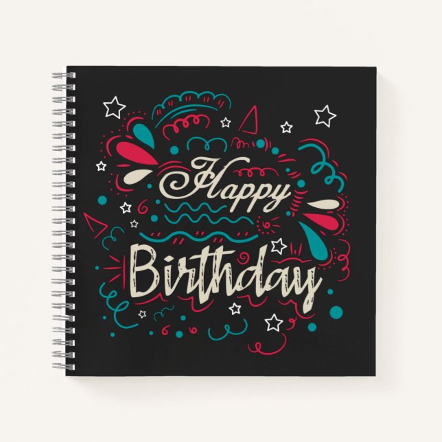 decorative happy birthday notebook (Front)
