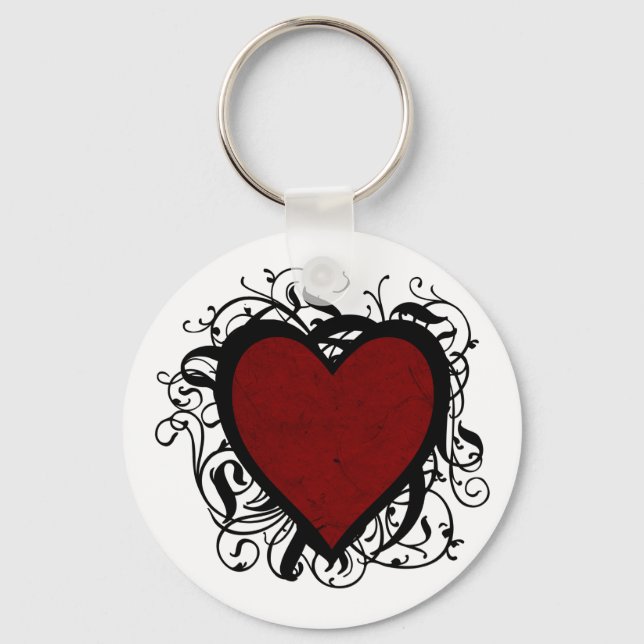 Decorative Heart Key Ring (Front)