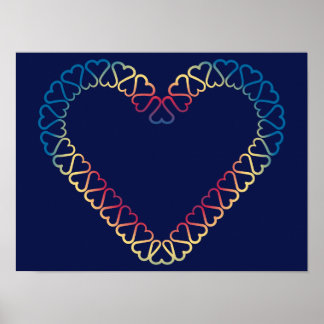 Decorative hearts poster