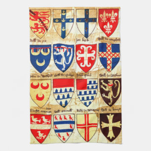 Decorative Heraldry Pattern Tea Towel