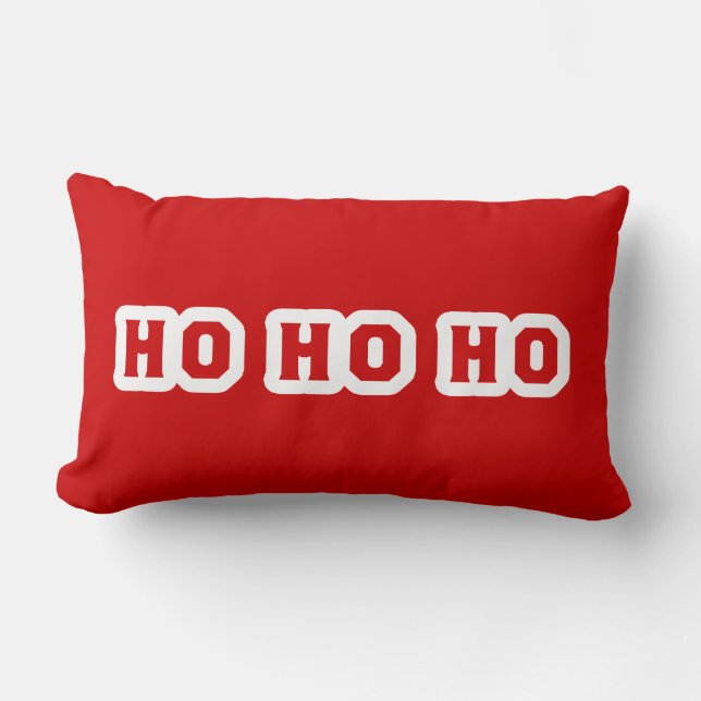 Decorative HO HO HO Santa Lumbar Cushion (Front)