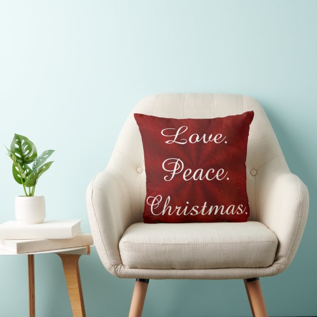 Decorative Holiday Love Peace Christmas Cushion (Chair)