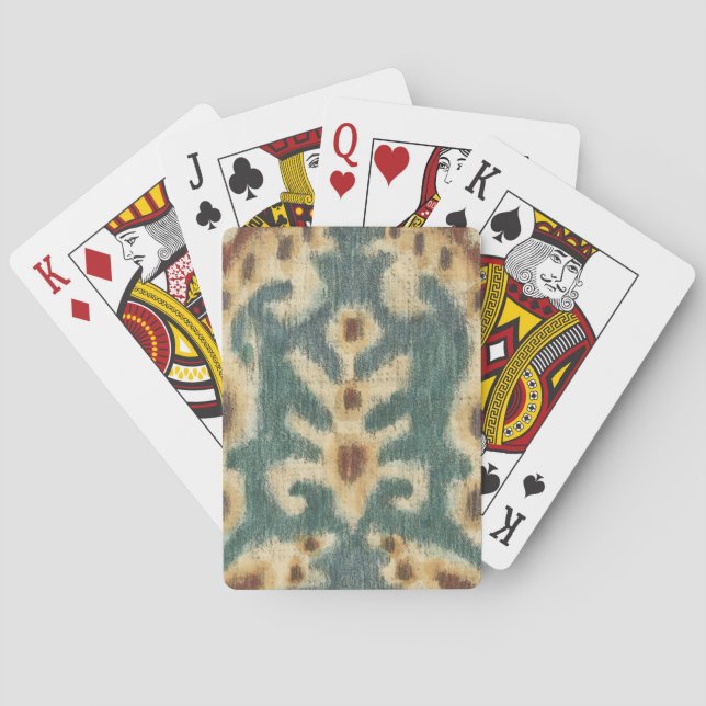 Decorative Ikat Fabric Design by Chariklia Zarris Playing Cards (Back)