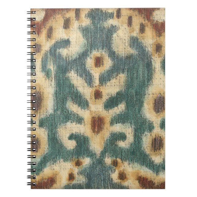 Decorative Ikat Fabric Design by Chariklia Zarris Spiral Notebook (Front)