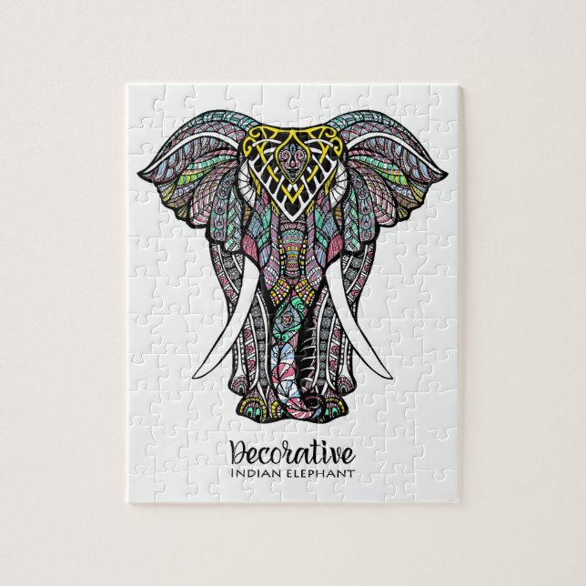 Decorative Indian Elephant Jigsaw Puzzle (Vertical)