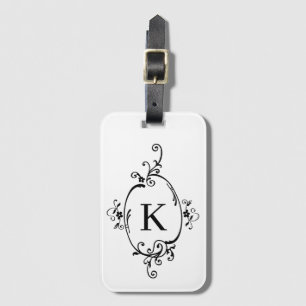 Decorative Initial Luggage Tag