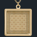 Decorative Italian Mosaic Tiles by Vision Studio Gold Plated Necklace<br><div class="desc">Vision Studio brings you this wonderful Italian mosaic print. Tranquil green is mixed with warm brown through decorative tiles to bring a calm to anyone who looks at this print. If you need a little serenity in your life or know someone who does then purchase this piece today!</div>
