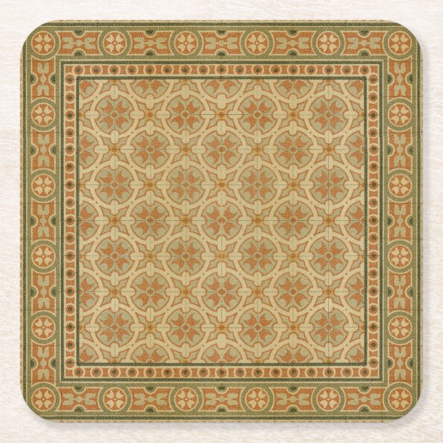 Decorative Italian Mosaic Tiles by Vision Studio Square Paper Coaster (Front)