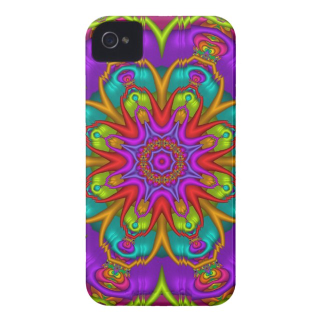 Decorative kaleidoscope iPhone 4 case (Back)