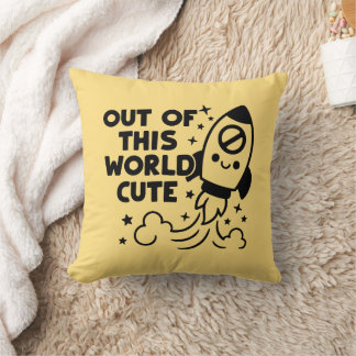 Decorative Kawaii Rocket Cushion - Sweet Space