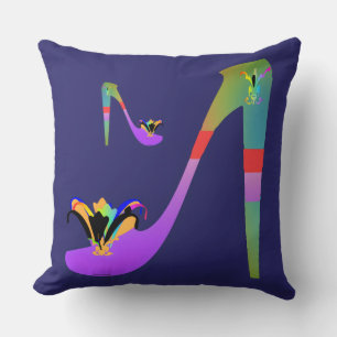 Decorative Ladies Slippers Two Cushion
