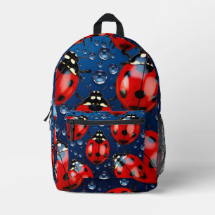 Decorative ladybug pattern  printed backpack