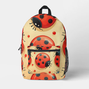 Decorative ladybug pattern  printed backpack