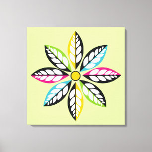 Decorative Leaves-Flower modern, abstract green Canvas Print