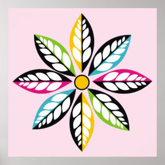 Decorative Leaves-Flower modern, abstract Poster