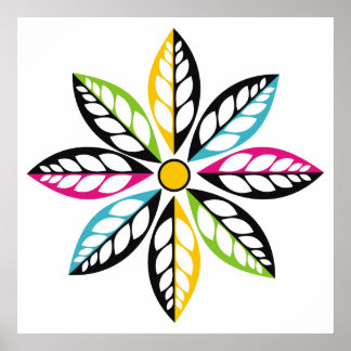 Decorative Leaves-Flower modern, abstract Poster