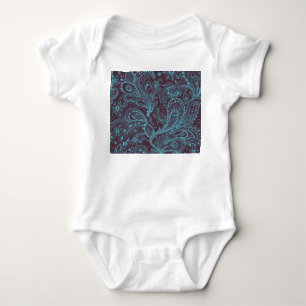 Decorative Leaves: Seamless Pattern Background Baby Bodysuit