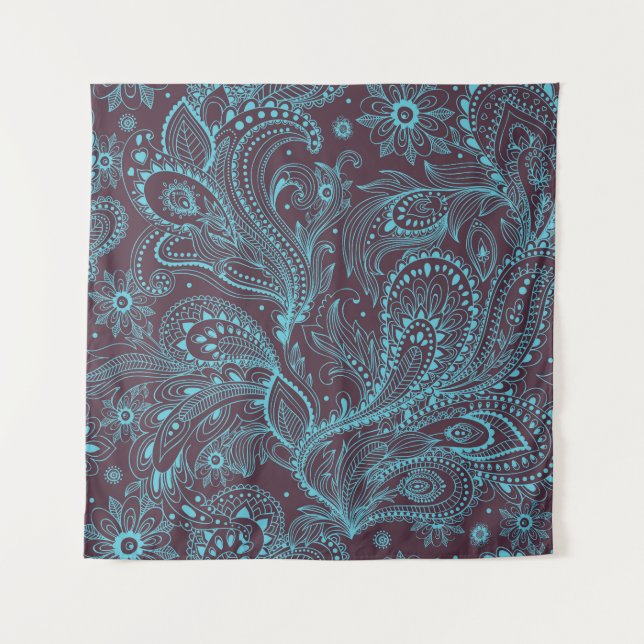 Decorative Leaves: Seamless Pattern Background Tapestry (Front)