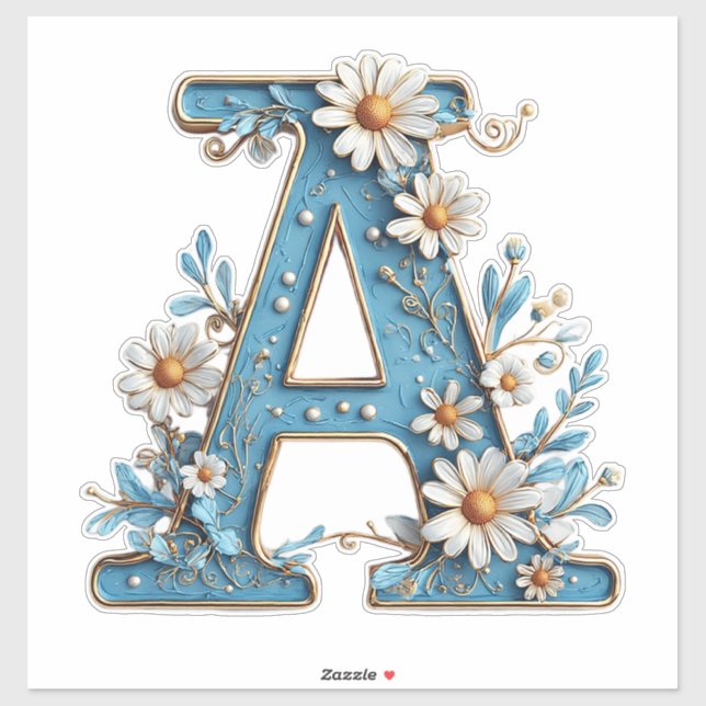 Decorative Letter A With Blue Enamel (Sheet)