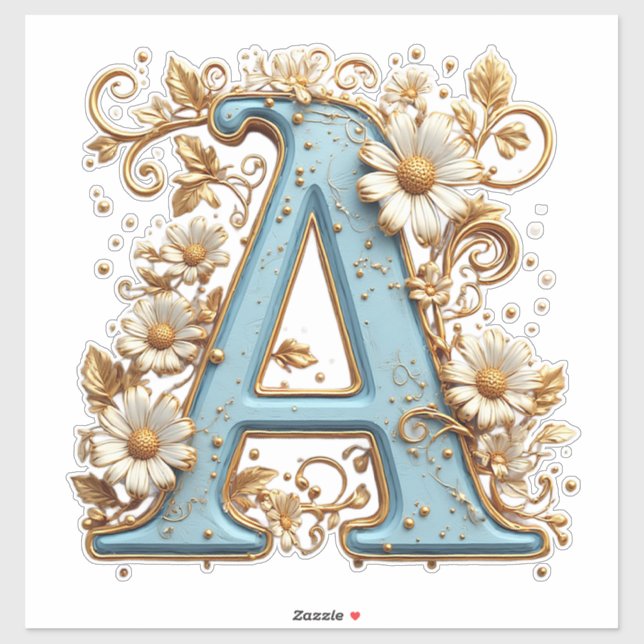 Decorative Letter A With Blue Enamel (Sheet)
