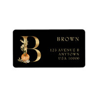 DECORATIVE LETTER B with Pumpkin Monogram Label