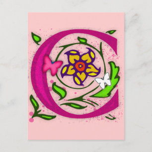 Decorative Letter C Monogram Postcard