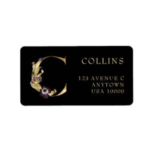 DECORATIVE LETTER C with Pumpkin Monogram Label