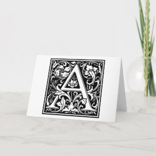 Decorative Letter Initial “A” Note Card