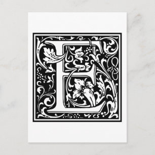 Decorative Letter Initial “E” Postcard