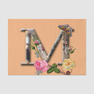 Decorative Letter Initial “M” Tissue Paper