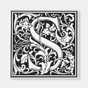 Decorative Letter Initial “S” Magnet