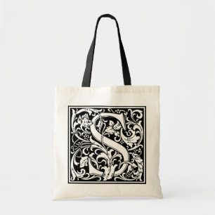 Decorative Letter Initial “S” Tote Bag