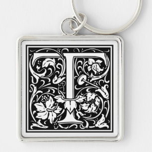 Decorative Letter Initial “T” Key Ring