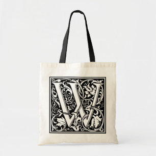 Decorative Letter Initial “W” Tote Bag